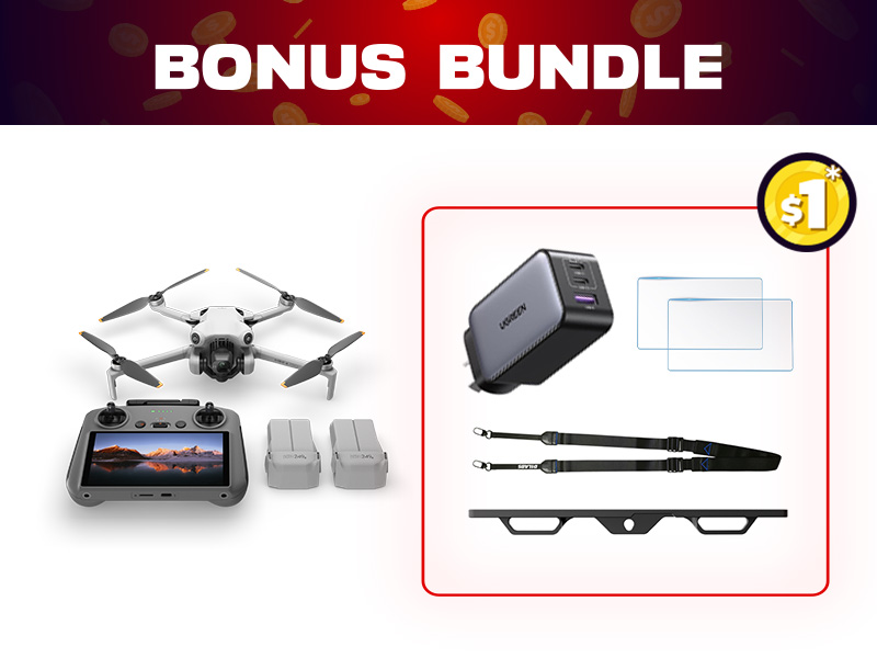 DJI Mini 4 Pro Fly More Combo + $1 Bonus Bundle (Refurbished)